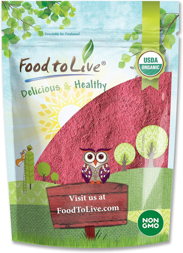 Food to Live Organic Raspberry Juice Powder, 8 Ounces Non-GMO, Raw, Vegan,