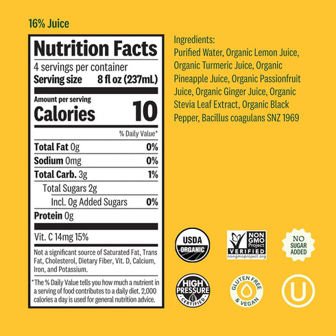 32oz Suja Organic Turmeric Love Cold Pressed Juice