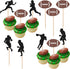 36 PCS Rugby Ball Cupcake Toppers - Football Players Sport Picks for Baby Shower Birthday Party Cake Decorations