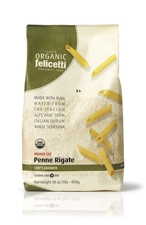 Felicetti Organic Penne Rigate Pasta Italian Non-GMO 16oz (454g) 1 Pack