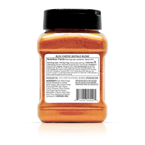11 oz Spiceology Bleu Cheese Buffalo Seasoning Bold Spice Blend with Real Bleu Cheese, Cayenne, Garlic & Onion Tangy