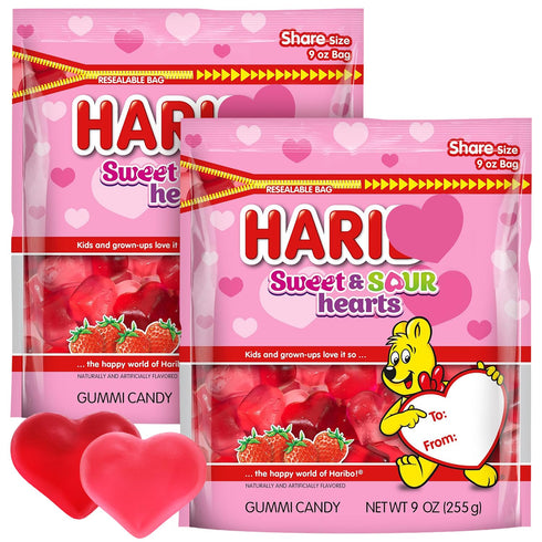 Mothers Day Sweet and Sour Gummy Hearts, 2 Pack of 9 oz