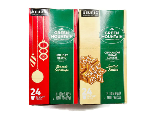 GEEGVV Pack 2 24 48 Cinnamon Sugar Cookie and Holiday Blend K-Cups Coffee Variety of Boxes - Ct Each, Ct Keurig Single