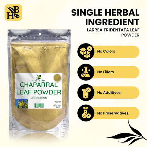 4oz, Herb To Body Chaparral Leaf Powder Larrea Tridentata Dried Chaparral Plant Powder for Botanical Preparations
