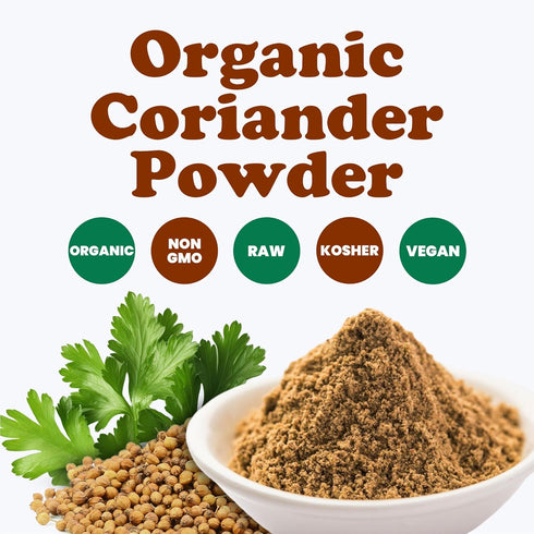 6 Food to Live Organic Coriander Powder, Pounds Freshly Ground, Pure, Natural Spice for Cooking, Baking and Seasoning