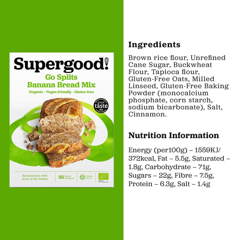 Supergood! Bakery 250 Supergood Go Splits Banana Bread Mix, GR