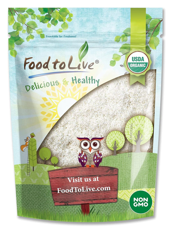 Food to Live Organic Shredded Coconut, 2.5 Pounds Non-GMO, Unsweetened Flakes, Desiccated,