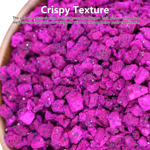 3.53OZ/100g Amilutuo Freeze-Dried Dragon Fruit, Freeze-Dried Fruit, No Added Sugars, Dragon Fru it Chunks, Dry Drag-on