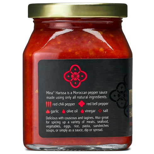 Mina Harissa Hot Sauce, Gourmet Moroccan Heat, 10 oz, Pack of 2