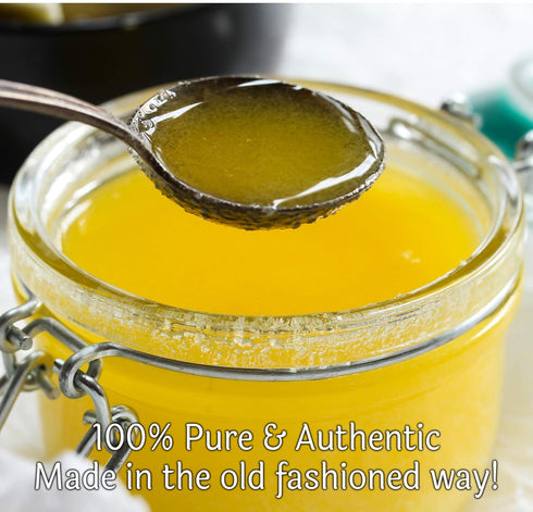 16 Organic Grass Fed Ghee Ounce - Mantra Infused, Traditional Ayurvedic Method - Non GMO Pasture Raised - By Jiva