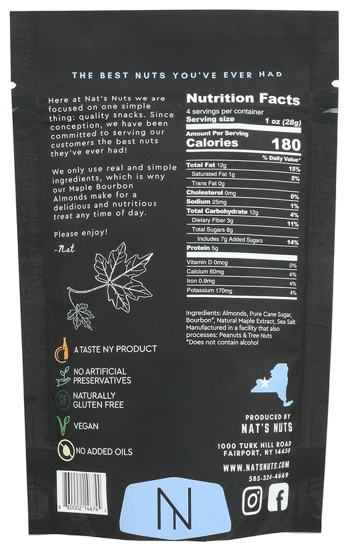 Nat's Nuts 4 , Almonds Maple Bourbon, Ounce
