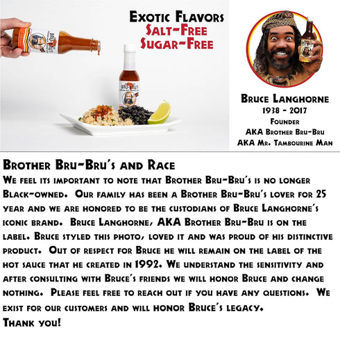 Brother Bru-Bru’s Hot Sauce – No Sodium, Sugar Free, Vegan, 5 oz (Pack of 1)