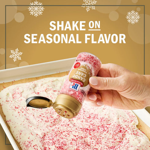 3.81 oz McCormick Finishing Sugar, Candy Cane, Limited Edition, Sweet Peppermint, Iconic Holiday Flavor, For Hot