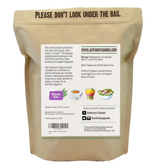 5 oz, Anthony's Organic French Lavender Petals, Extra Grade, Dried, Gluten Free & Non GMO