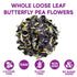 Sou Zen Butterfly Pea Flowers (80 g) Dried Tea Leaves, Organic Nootropics, Natural Raw Drink Mix with Antioxidants
