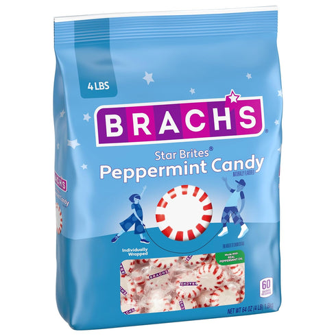64oz, 360ct Brach's Star Brites, Peppermint, Individually Wrapped, Made With Real Peppermint Oil