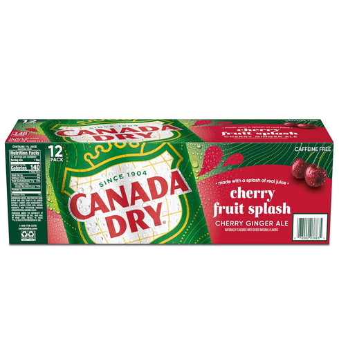 12oz, Pack 12 Canada Dry Cherry Gingerale Fruit Splash