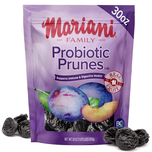 Mariani Probiotic Prunes Pitted Unsweetened, 30oz - Bulk Dried Fruits No Sugar