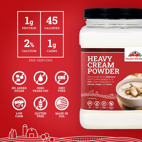 1LB (Pack 1) Heavy Cream Powder by Hoosier Hill Farm