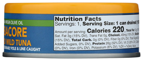 Albacore 5 oz Wild Planet Wild Tuna in Extra Virgin Olive Oil