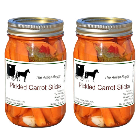 Arndts Fudgery DBA The Amish-Buggy Pickled Vegetables - Two jars (Pickled Carrot Sticks)