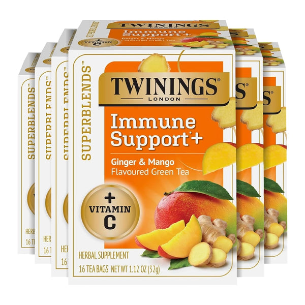 Twinings Superblends Immune Support+ Herbal Tea with Vitamin C, Ginger & Mango