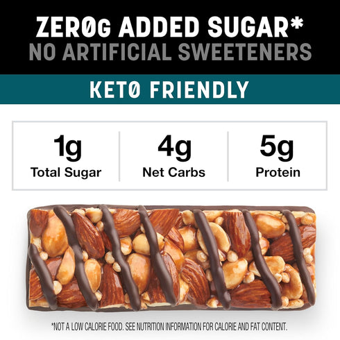 5g 5 Count Kind Zero Added Sugar Healthy Snacks Bars, Dark Chocolate Nuts & Sea Salt, Gluten Free, High Fiber, Keto