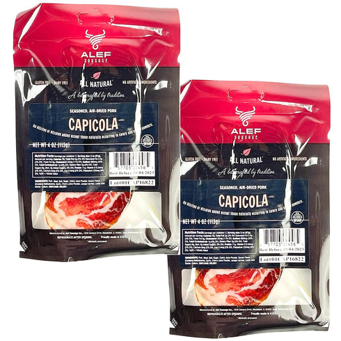 ALEF Capicola Seasoned Air Dried Pork 4 Oz (2 Pack) - Delicious Meat
