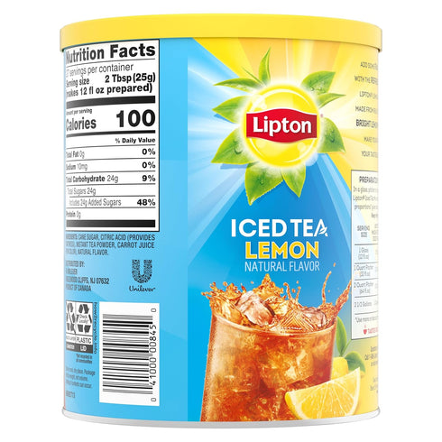 10 Lipton Lemon Iced Tea Mix, Sweetened, Makes Quarts