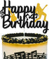 Music Cake Topper Happy Birthday Sign Musical Notes Player Cake Decorations for