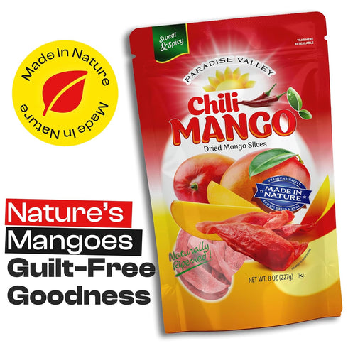 Paradise Valley (8 oz Dried Mango Slices - Delicious Texture Soft & Juicy Low Sugar Added Dried Mango - Naturally