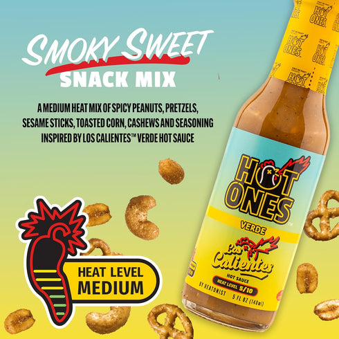 10 oz 3 Pack Snak Club x Hot Ones Snack Mix, Hot Habanero, Sweet Smoky, and Tangy Chili, Spicy Snacks with Peanuts