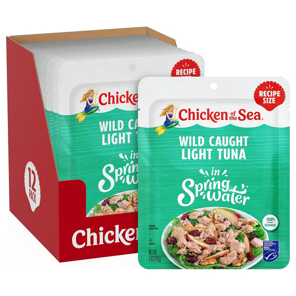 Chicken of the Sea Wild Caught Light Tuna in Spring Water, 5