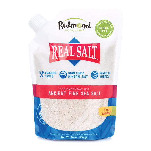 Redmond Real Salt - Ancient Fine Sea Salt, Unrefined Mineral Salt, 16