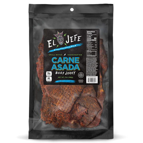 El Jefe Carne Asada 7oz Beef Jerky - Authentic Mexican Style Slab