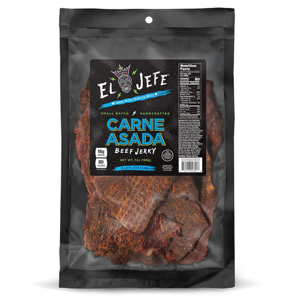 El Jefe Carne Asada 7oz Beef Jerky - Authentic Mexican Style Slab