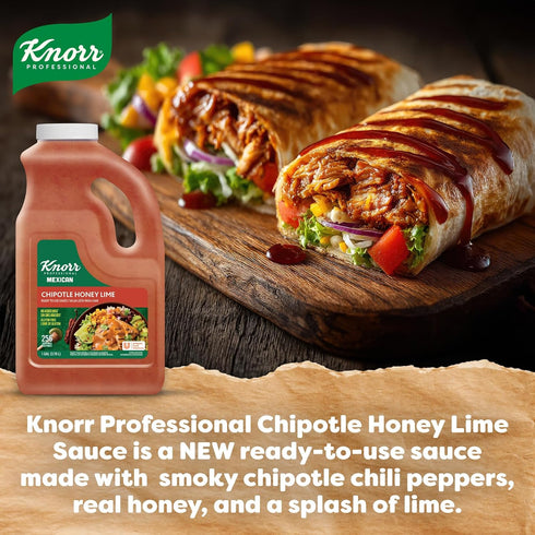 1 Pack 1 Knorr Professional Chipotle Honey Lime Sauce, Ready to Use Sauce for Foodservice, Gallon, Gluten Free, Gallon