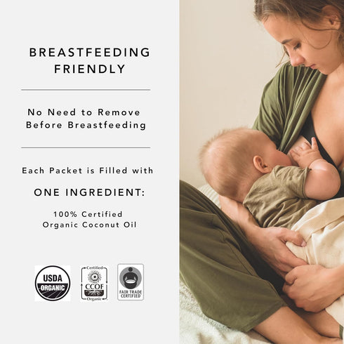 Packets, 10 Pack Organic Coconut Oil Coconut Oil for Lactation, Breastfeeding, Newborns - - Single-Use