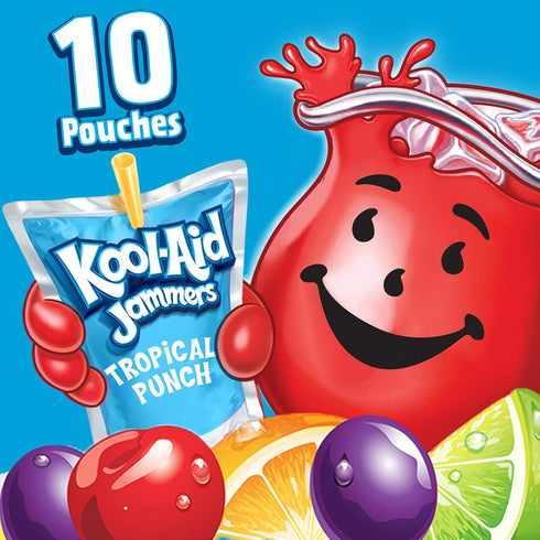 Jammers 10 6 oz Kool-Aid Tropical Punch Flavored Drink, ct Box, fl Pouches