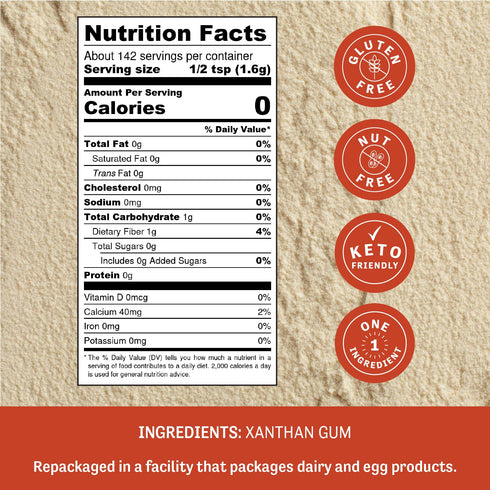 Judee's Gluten Free Xanthan Gum, 8 oz, 100% Gluten-Free Baking Supplies, Great for Keto Syrups and Sauces