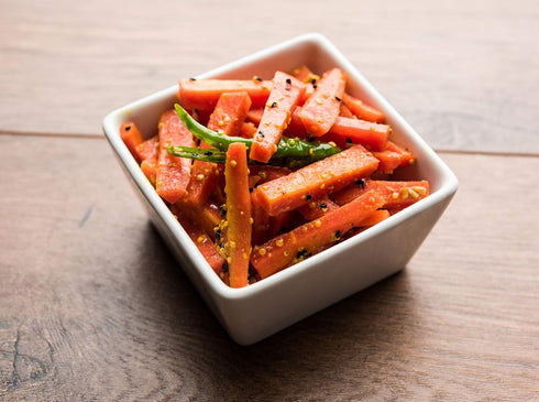 16 Green Jay Gourmet Spicy Pickled Carrot Sticks in a Jar - Fresh Hand Jarred Vegetables for Cooking & Pantry Home