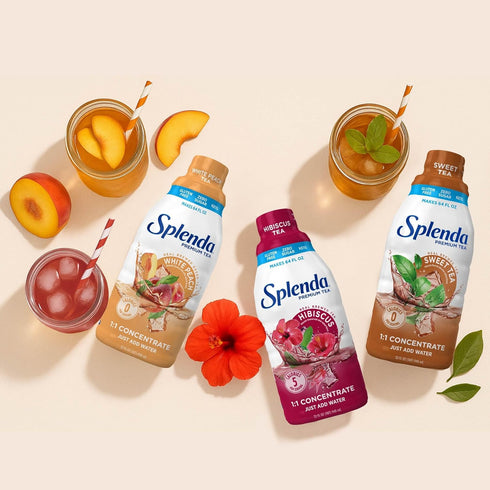1:1 32 Oz SPLENDA Premium Hibiscus Tea Concentrate, Zero Sugar, Gluten Free, Real Brewed Tea, Fl
