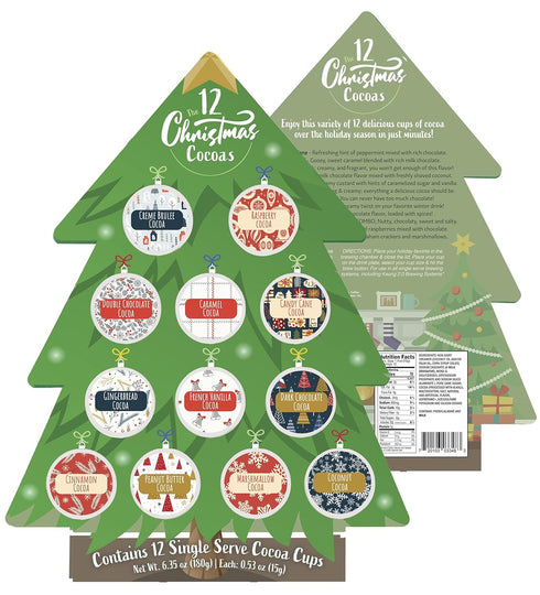 Specialty Division 12 Set Christmas Cocoa Gift Single Serve Pods Compatible With Keurig K-Cup Hot Chocolate Pods Advent