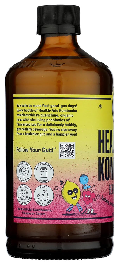 16 Oz Health Ade, Kombucha Lemonade Berry Organic, Fl