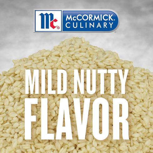 16 oz 16 McCormick Culinary Whole Sesame Seed, - One Ounce Container of Hulled Whole White Sesame Seeds Perfect