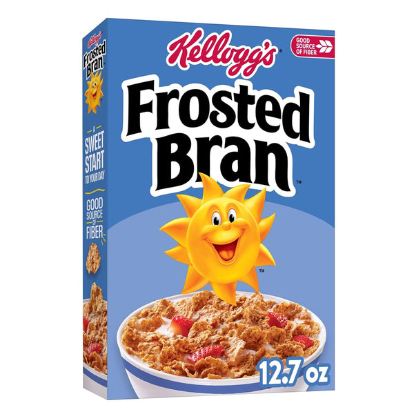 Kellogg's Frosted Bran Breakfast Cereal, Fiber Cereal, Family Breakfast, Original, 12.7oz Box