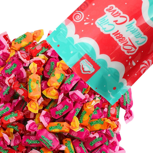 (2 Assorted Mamba Candy Bulk Fruit Chews - Juicy Strawberry, Raspberry, and Orange Flavored Mambas Fruit Chews, by