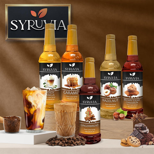 25.4 oz Syruvia Coffee Syrup, White Chocolate Flavored Syrup for Drinks, Lattes, and Desserts fl