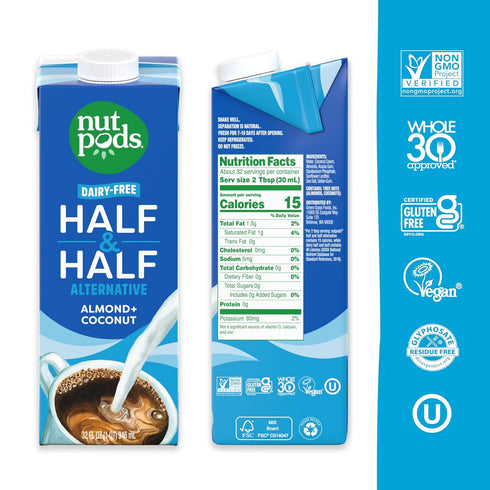 nutpods Unsweetened Dairy-Free Half & Half Coffee Creamer