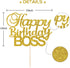 Happy Birthday Boss Cake Topper, Gold Glitter for Baby Boy 1st Birthday, Men’s Birthday Party Decorations